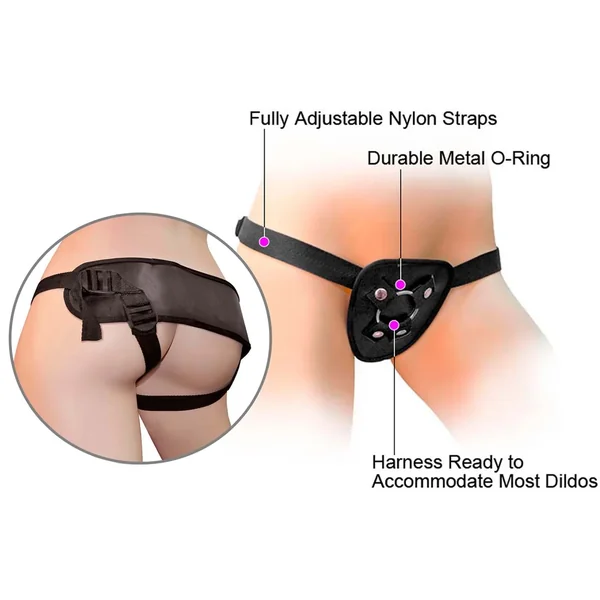 Real Skin All American Whoppers Universal Strap On Harness Black