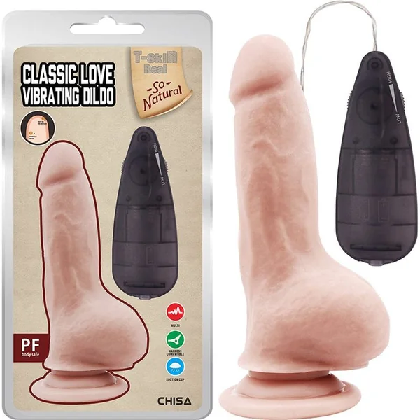 Real Vibrator - T-Skin Real - Classic Love Vibrating Dildo