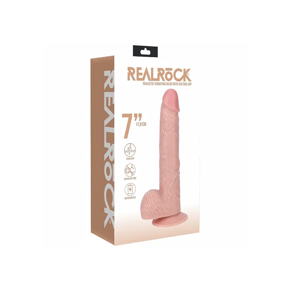 REALROCK 7IN COCK W/BALLS R/STRAIGHT FLESH