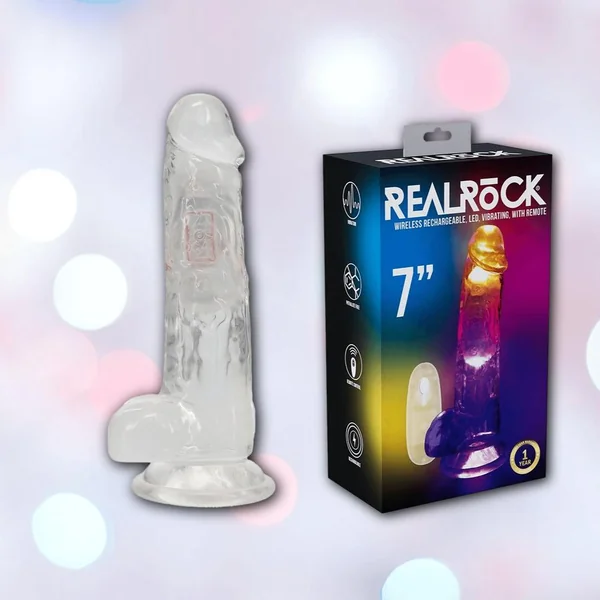 RealRock Wireless Rechargeable LED Vibrating With Balls 7"