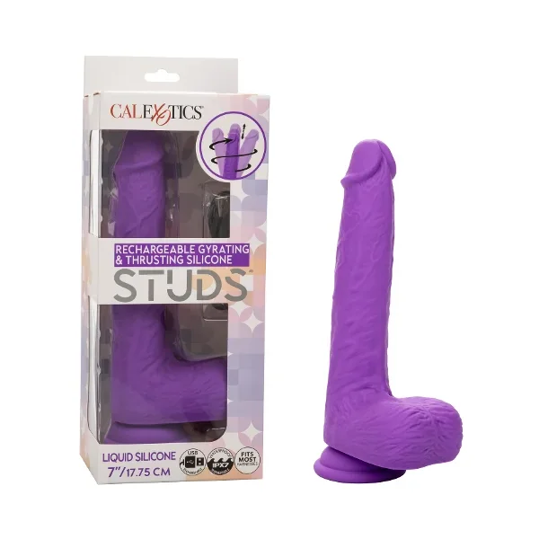 Rechargeable Gyrating & Thrusting Silicone Studs purple 7″/17.75cm