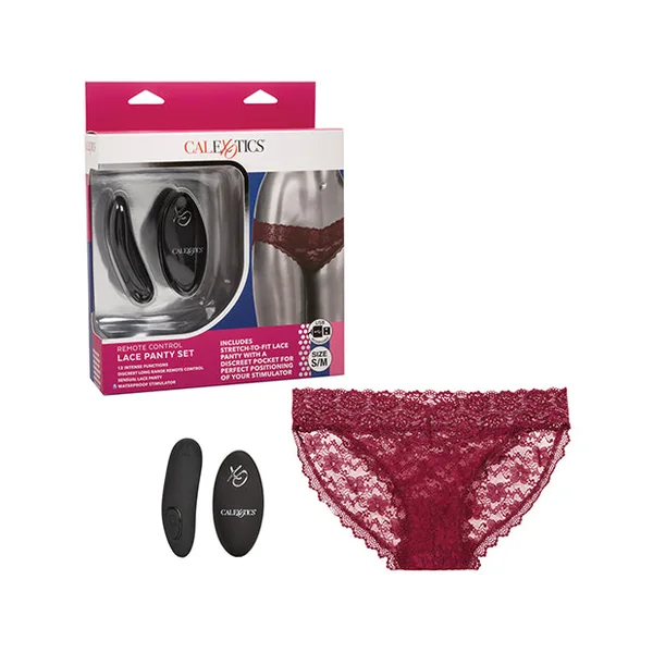Remote Control Lace Panty Set Burgundy