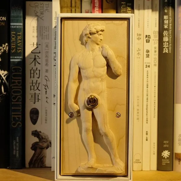 Retro European Style Decorative Switch Panel David Brass Lever Three-dimensional Creative Solid Wood Hotel Club Homestay 86 Type