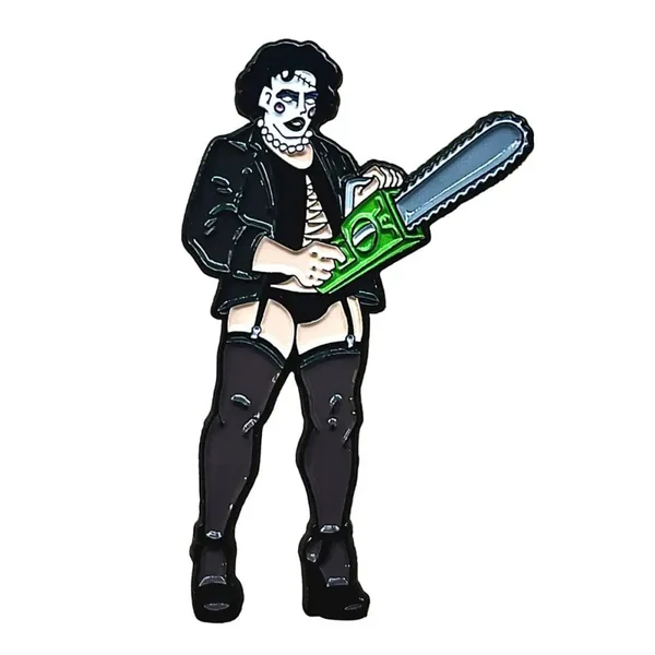 Rocky Chainsaw Face Enamel Pin