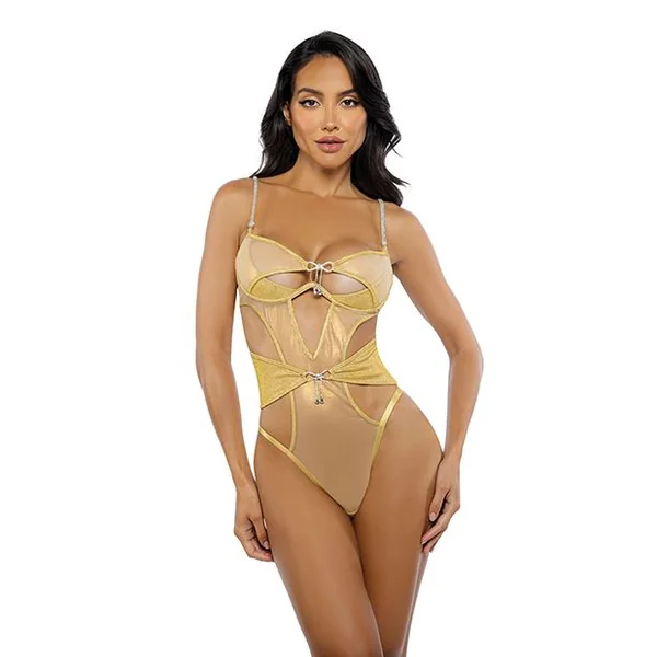 Roma Confidential Gilded Beauty Metallic Shimmer Mesh Teddy