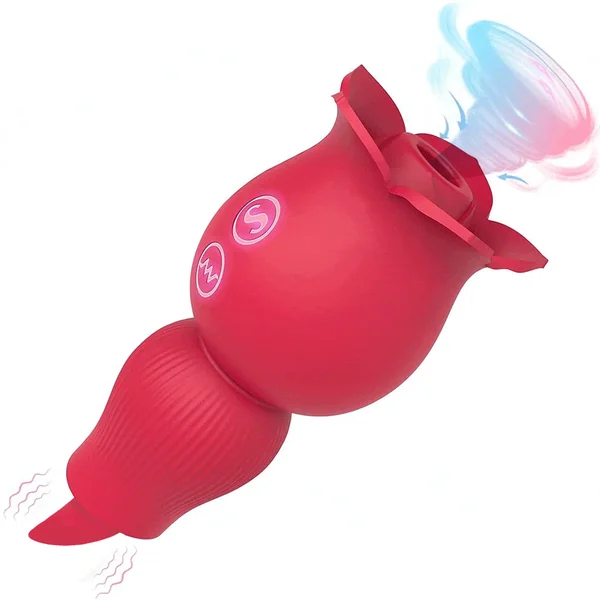 Rose Sucking and Tongue Vibrator 2 in 1 Rose Toy