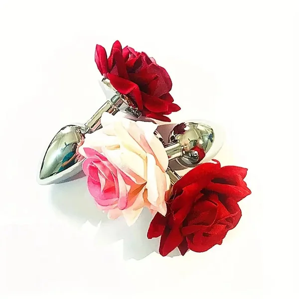 Rose-Shaped Metal Rose Anal Plug Female Sex Toy For Anal Stimulation