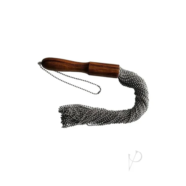 Rouge Bondage Beaded Punishment Whip Metal Flogger Chain Tails – Silver