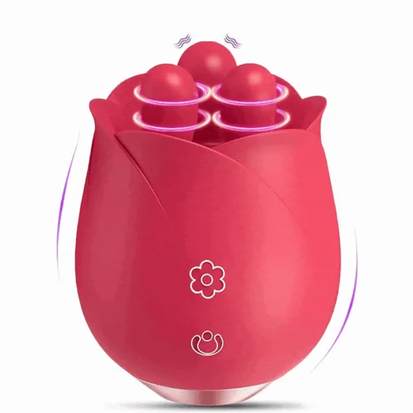 S475 Three Pistils Tongue Kneading And Vibrating Rose Toy
