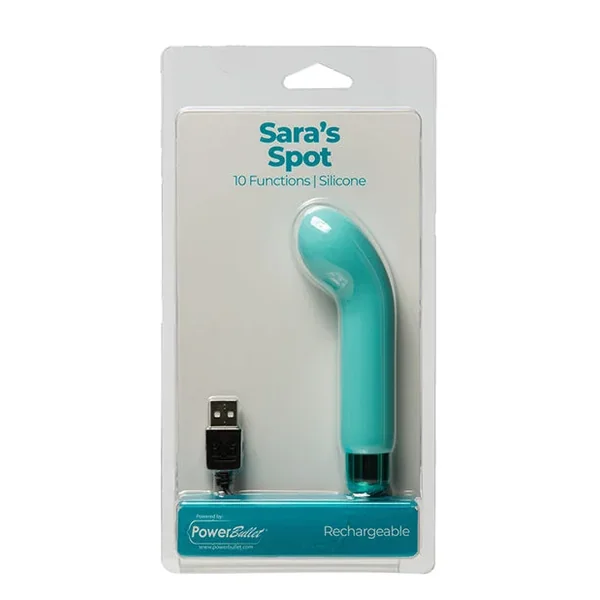 Sara’s Spot Rechargeable Bullet w/G Spot Sleeve – 10 Functions Teal