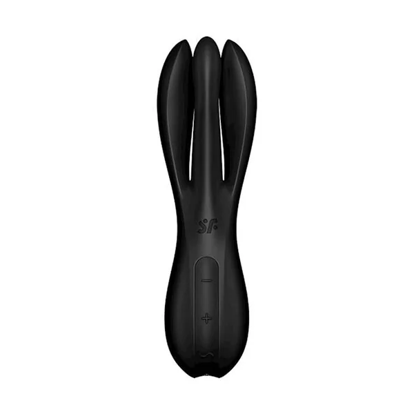 Satisfyer Threesome 2 Vibrator- Black - Violet-5.5 Inch