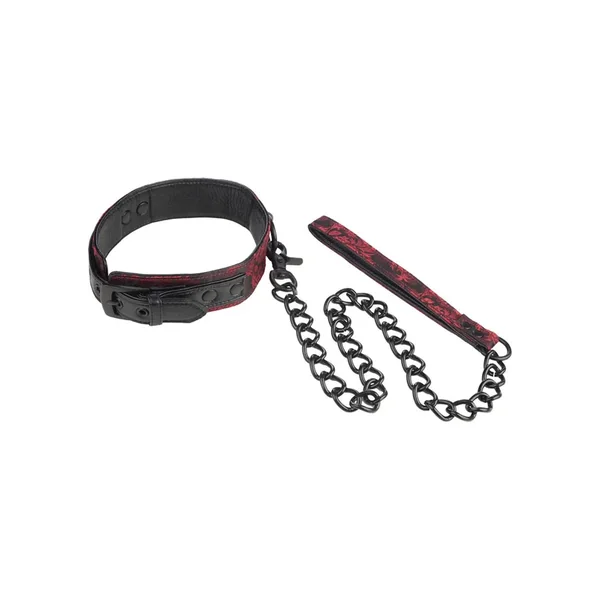Scandal Collar with Leash – Red/Black