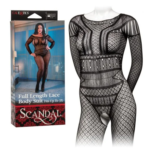 SCANDAL PLUS SIZE FULL LENGTH LACE BODY SUIT