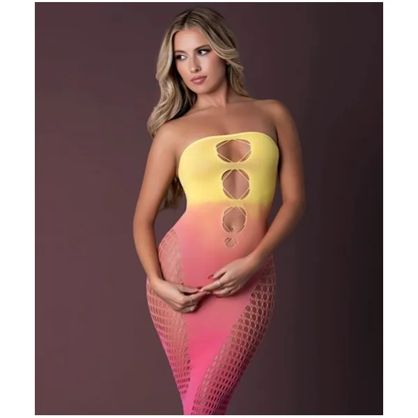 SEAMLESS GOWN OMBRE SUNSET O/S