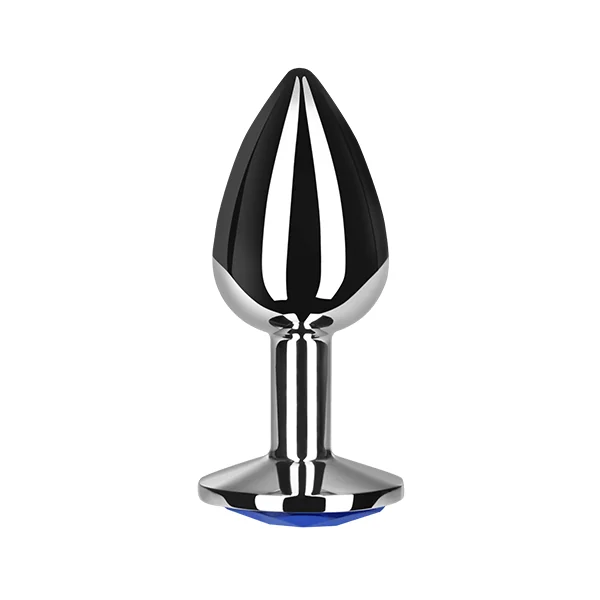 Secretplay anal plug blue M sex toy ultra-smooth aluminum for stimulating