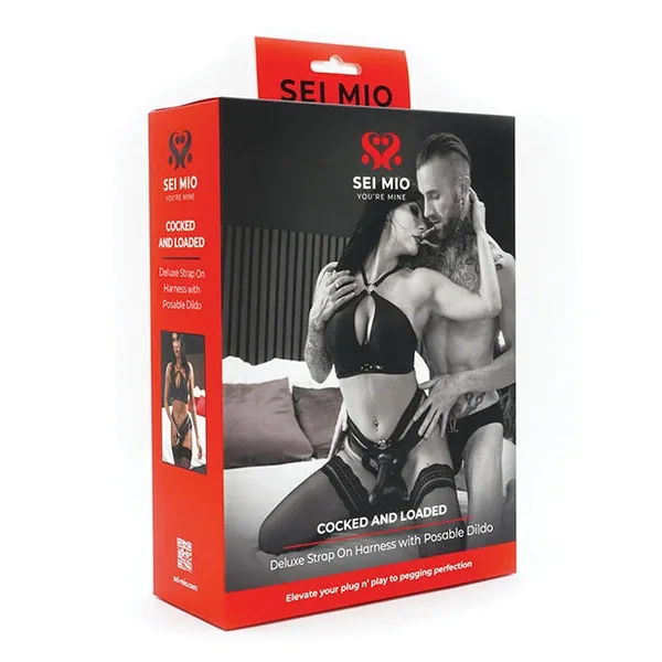 Sei Mio Cocked & Loaded Advanced Strap-On Harness & 6.5″ Dildo – Black