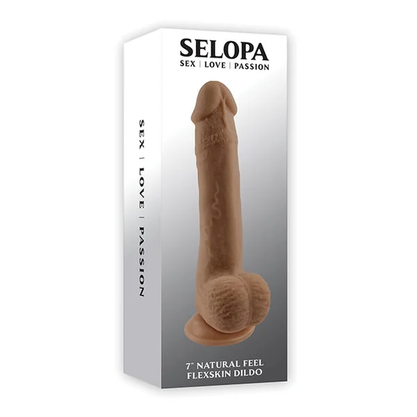 Selopa Natural Feel 7" Flexskin Dildo - Dark