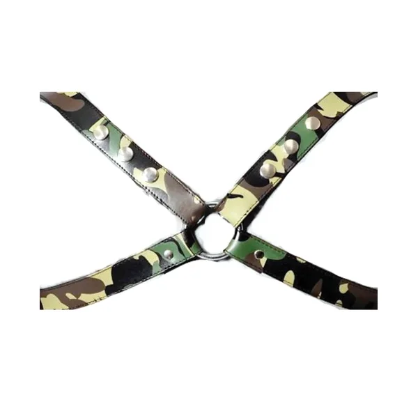 Sensual Sin Leather X Harness – Camo Small/Medium