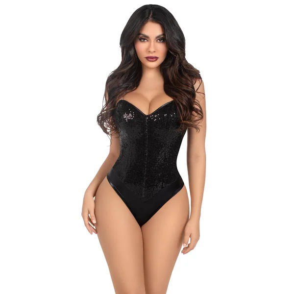Sequin Bodysuit - Small - Black