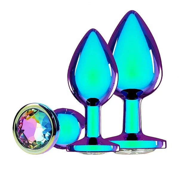 Set of 3 Metal & Iridescent Anal Plugs - Ouch! Venice Collection | Luxury, Pleasure & Safety