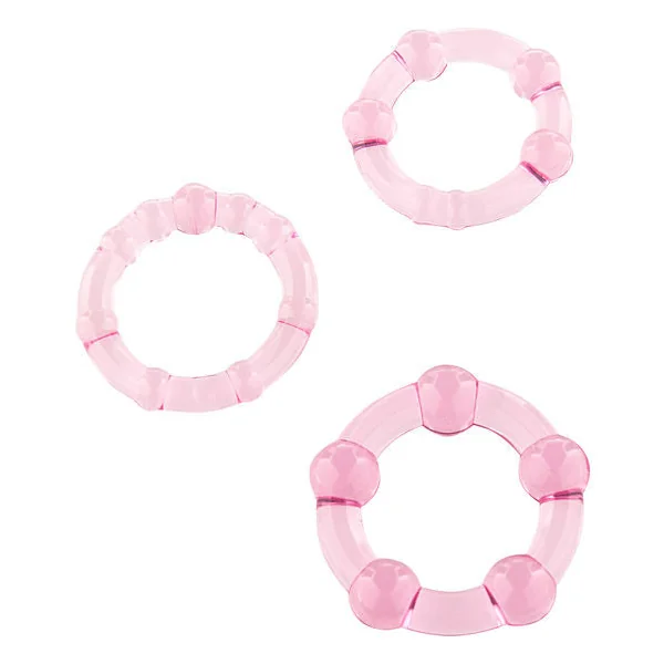 SEVEN CREATIONS - SET OF THREE PINK PENIS RINGS