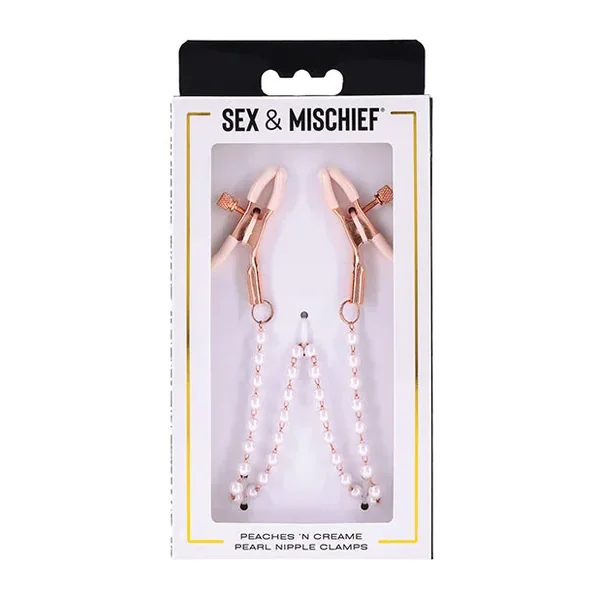 Sex & Mischief Peaches ‘n CreaMe Pearl Nipple Clamps