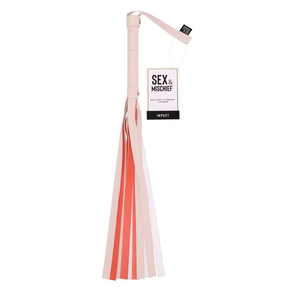 Sex & Mischief Peaches n CreaMe Stripe Flogger – Peach 80 cm Flogger Whip