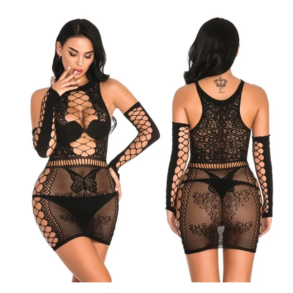 Sexy Black Lace Babydoll Lingerie – Erotic Sleepwear Nightdress for Women