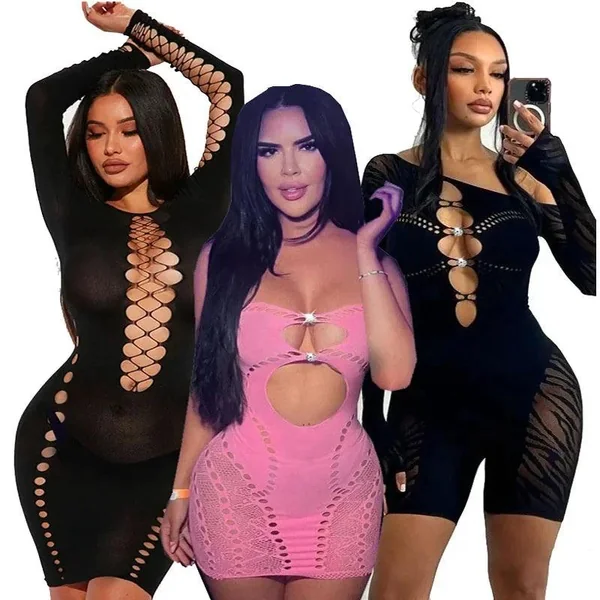 Sexy Crochet Babydoll – Backless Plus Size Lingerie Sleepwear & Costumes