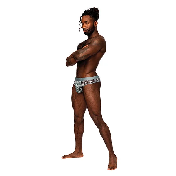 Sheer Prints Mesh Poly Spandex Thong Optical S/m