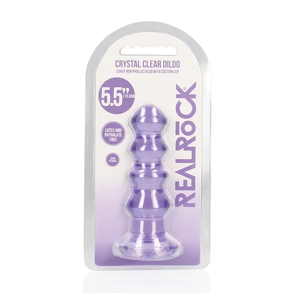 Shots Realrock Crystal Clear 5.5" Curvy Dildo/butt Plug - Purple