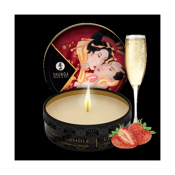 Shunga Massage Candle Strawberry Champagne