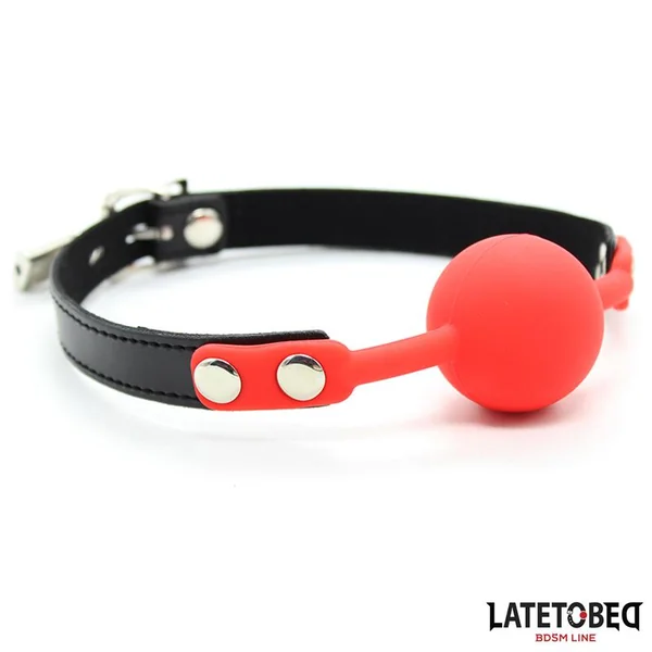 Silicone Ball Gag with Padlock Red