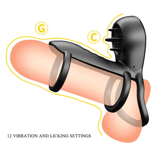 Silicone Cock Ring Vibrating Penis Sleeve Double Motors
