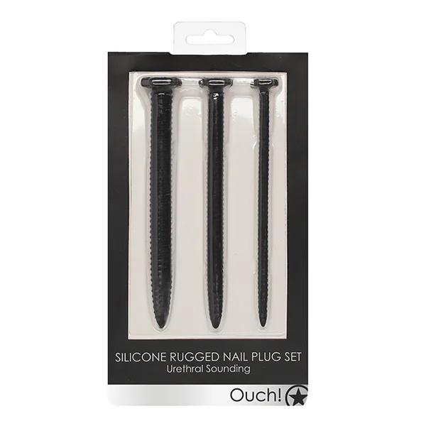 SILICONE SCREW PLUG SET URETHRAL SOUNDING BLACK