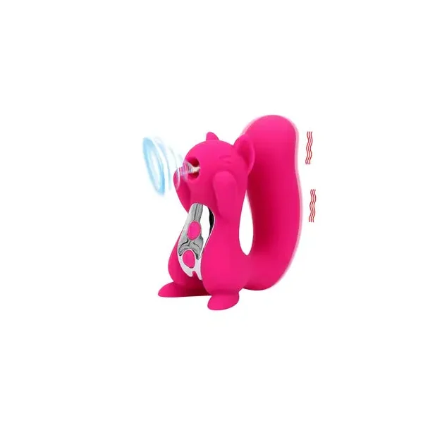 Silicone Waterproof Squirrel Shaped Vibrator with Suction