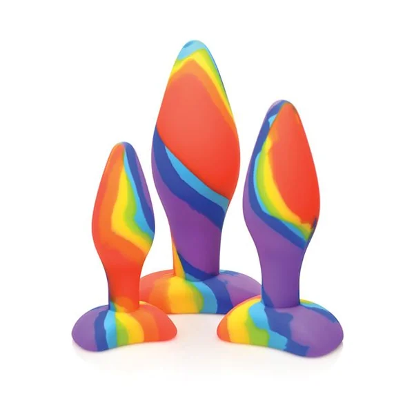 Simply Sweet Rainbow Silicone Butt Plug Set