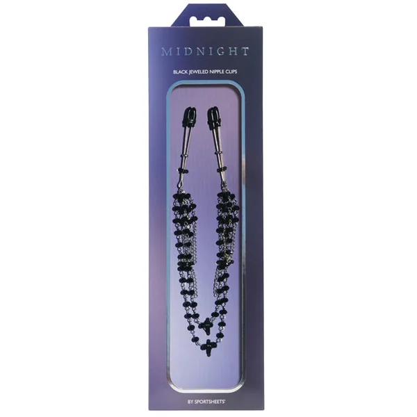 Sincerely Black Jeweled Nipple Clips
