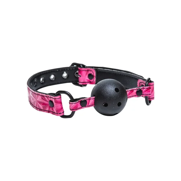 Sinful Vinyl Ball Gag Pink Adjustable