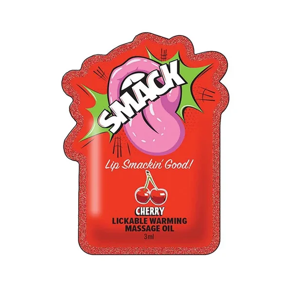 Smack Lickable Warming Massage Oil – Cherry 3 ml pouch