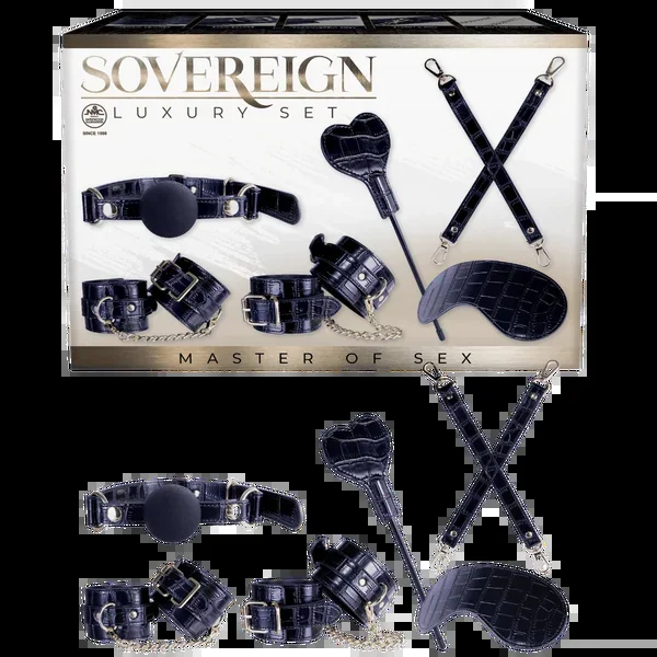 Sovereign Luxury Bondage Set (Black) (Alligator Print)