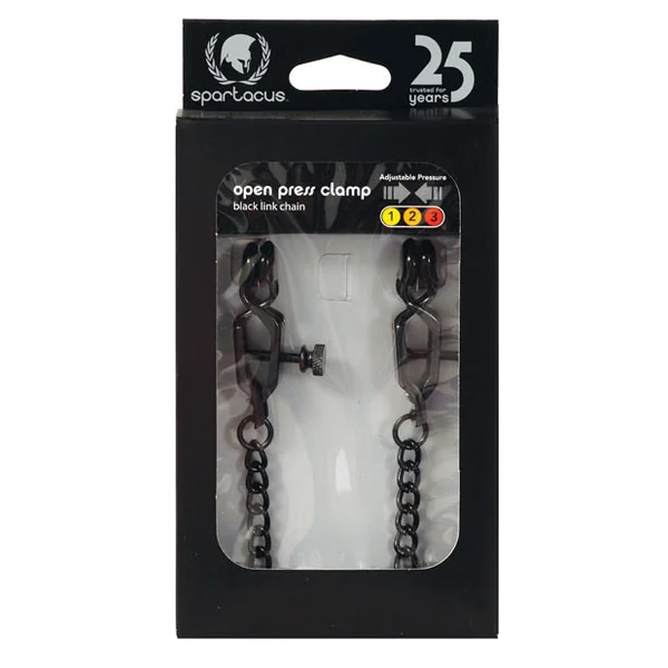 Spartacus Adjustable Alligator Nipple Clamps W-black Chain