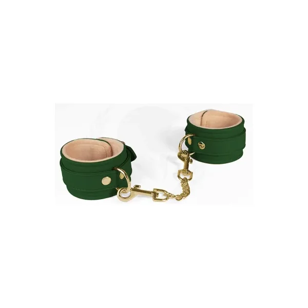 Spartacus Green PU Wrist Cuffs With Plush Lining