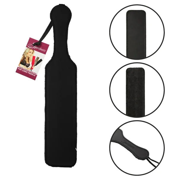 Sportsheets BDSM Leather and Fur Spanking Paddle