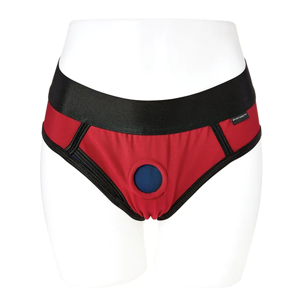 SPORTSHEETS EM.EX. CONTOUR 3X SCARLET/NAVY HARNESS
