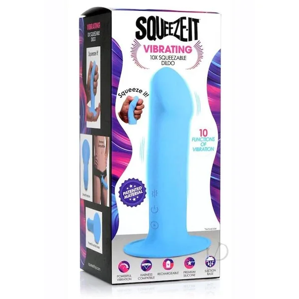 Squeeze-It “10X Vibe” Dildo -Blue
