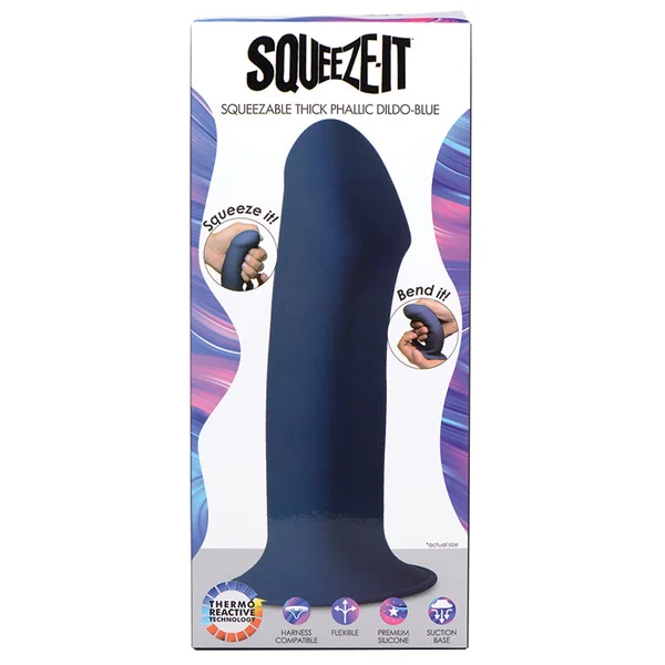 Squeeze-It Thick Phallic Dildo - Blue