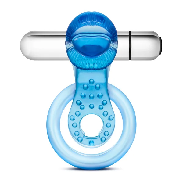 STAY HARD 10 FUNCTION VIBRATING TONGUE RING BLUE
