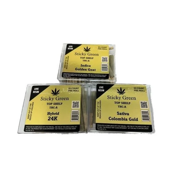Sticky Green Top Shelf THC-A Pre Rolls 25ct Golden Goat