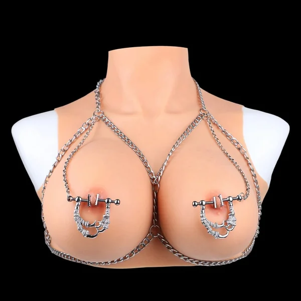 Strap On Metal Nipple Clamps - Breeding Kink Bettie Bondage Porn BDSM Female Sex Toys